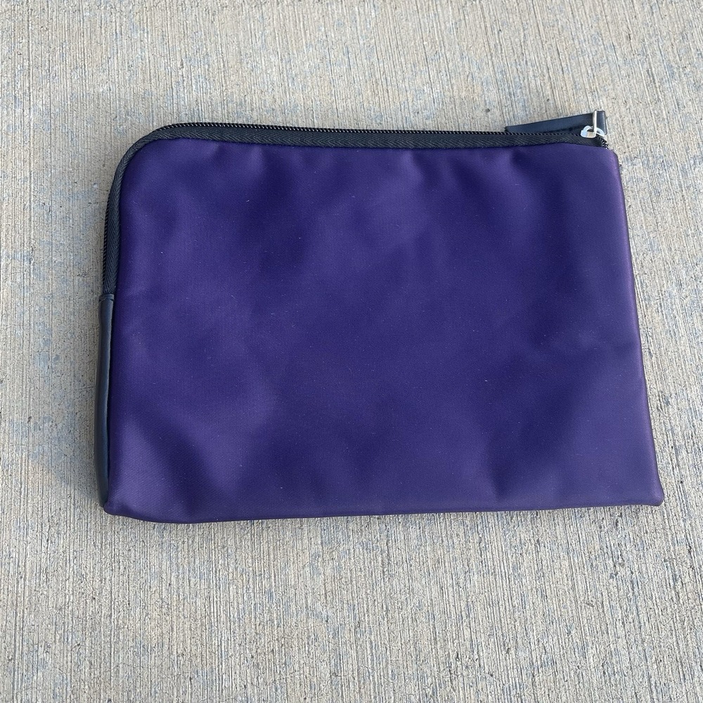 Tumi For Delta Purple Travel Zipper Pouch Toiletries Makeup Storage Bag - Picture 4 of 5